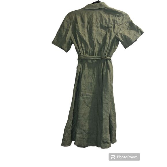 ✨Boden Linen Mini Shirt Green Sz. 4P Dress✨ - Picture 3 of 5